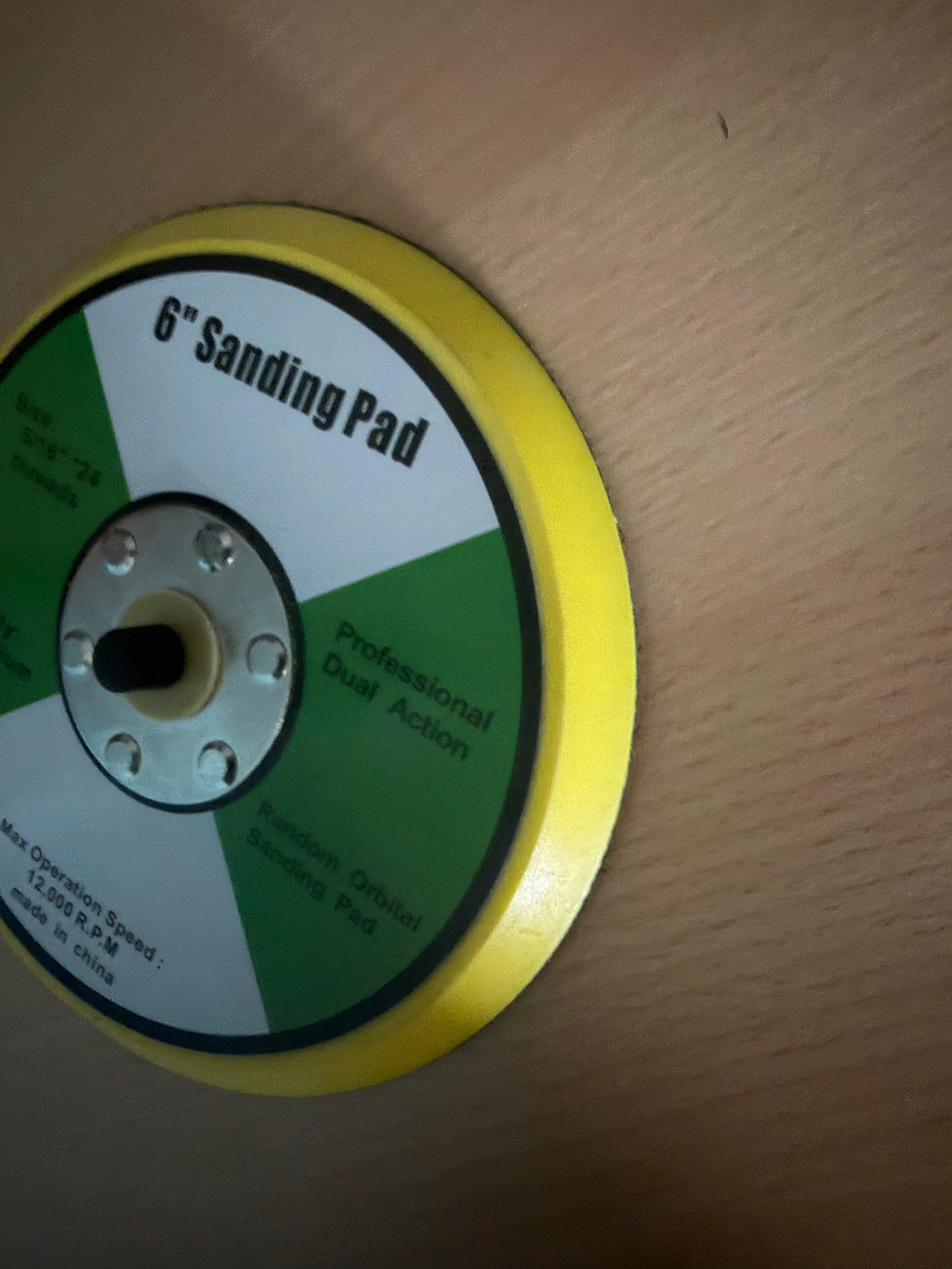 6) Sanding Pad Hook &Loop - no holes  Soft 6 ] 16 -24 Thread